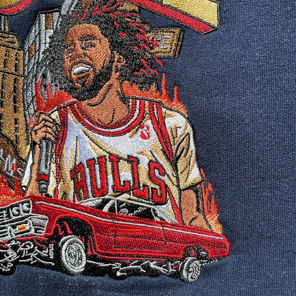 JCole Tale of Two Cities Custom Handmade Embroidered Crewneck Longsleeve Sweater - Picture 5 of 10